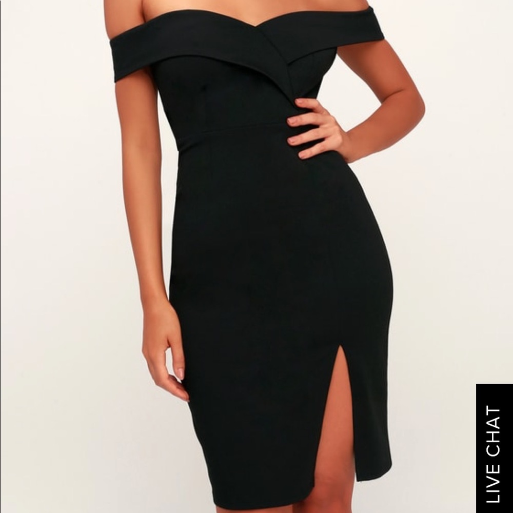 Lulu’s Off-The-Shoulder Bodycon Dress Black
